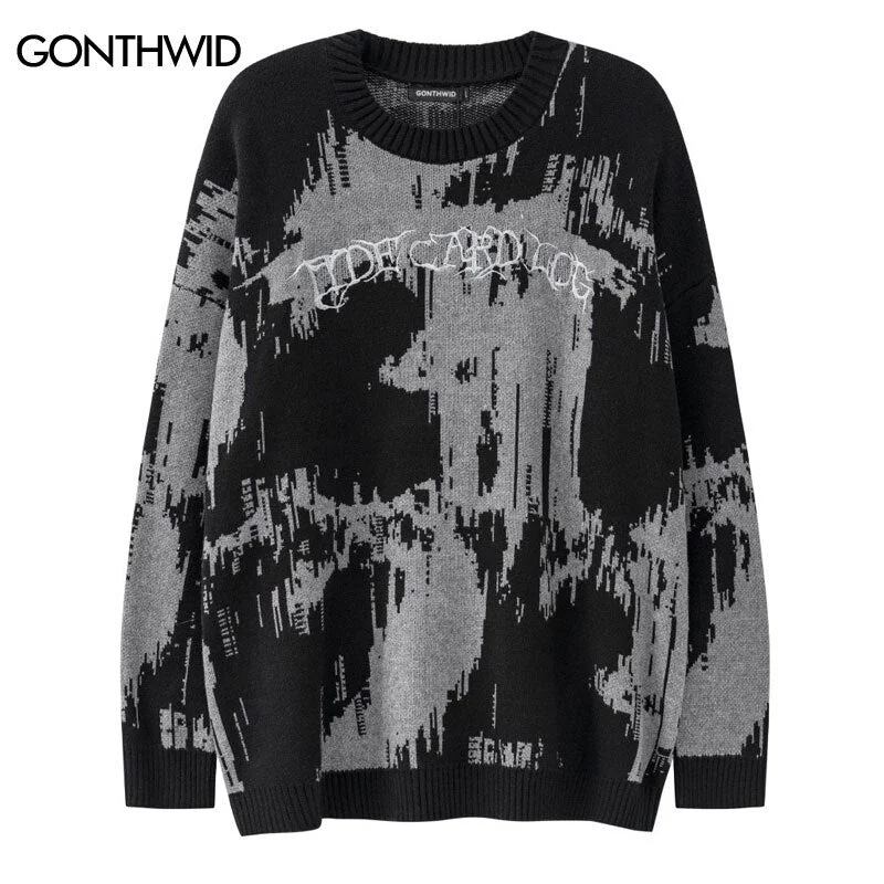Hip Hop Sweater Y2K Grunge Vintage Embroidery Letter Knitted Jumpers Sweaters Harajuku Casual Punk Gothic Pullover Streetwear Seamless Knit Pullover Hip Hop Sweater Y2K Grunge Vintage Embroidery Letter Knitted Jumpers Sweaters Harajuku Casual Punk Gothic Pullover Streetwear Seamless Knit Pullover