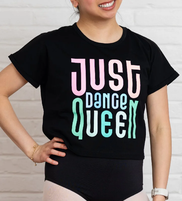 JUST DANCE QUEEN Crop Top Hooded Caped Shawl Collar