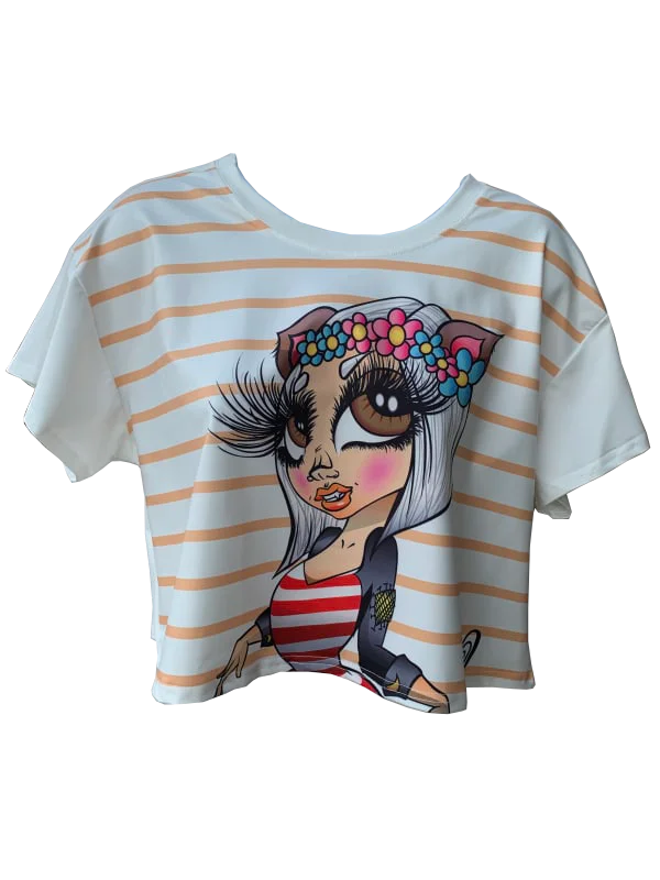 Wolfy Crop Top Boxy Fit Fitted Loose