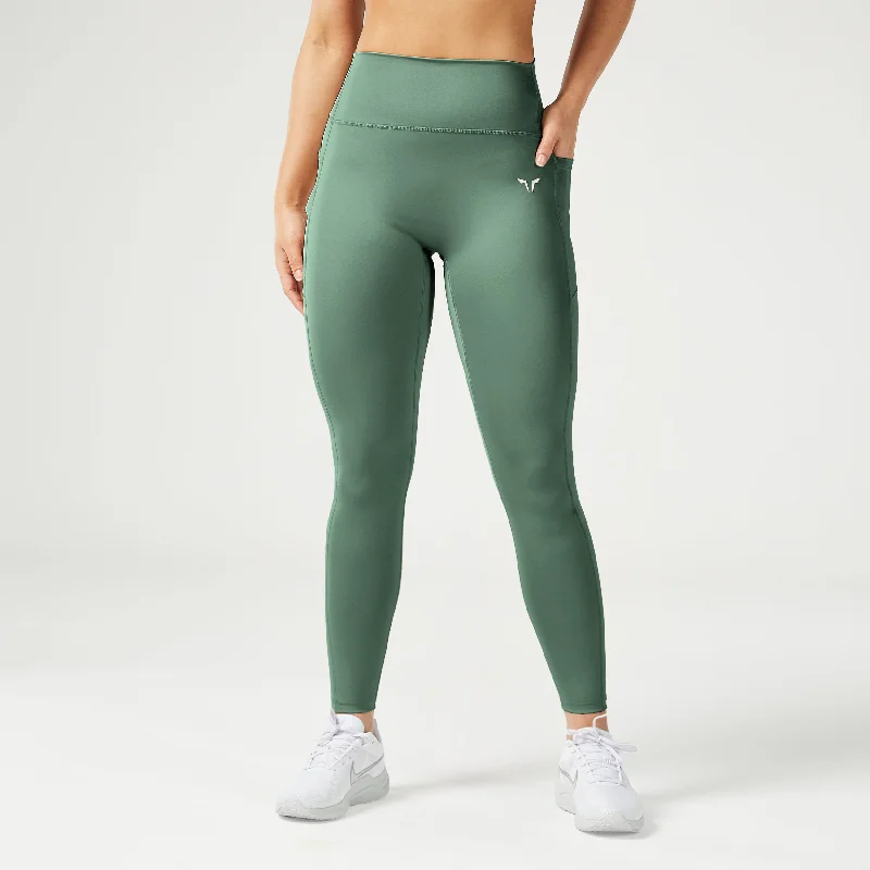 Essential ACT Leggings 27" 2.0 - Dark Forest Trendy Cut-Out Activewear Leggings