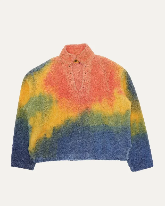 Cowboy Fleece Pullover Scalloped Neck Pullover
