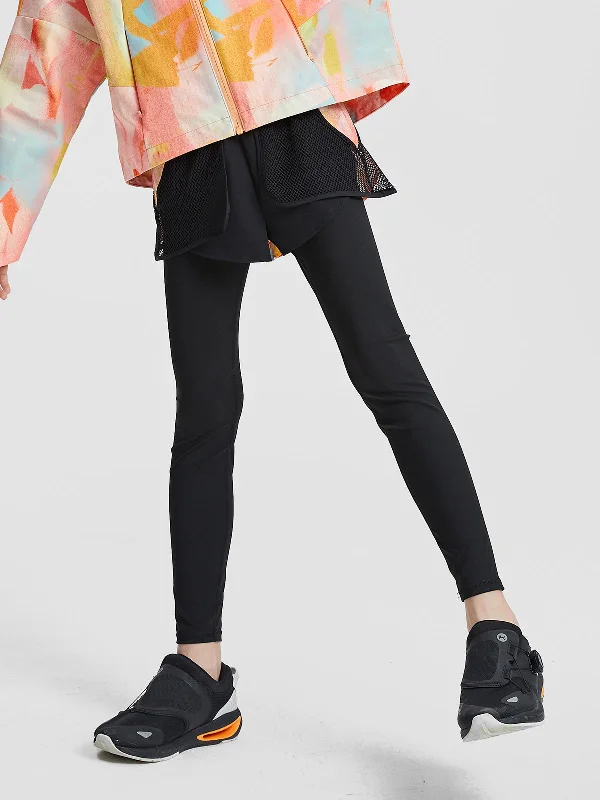 HEAVENLY Pleated Skirted Leggings Cozy Yoga Compression Leggings