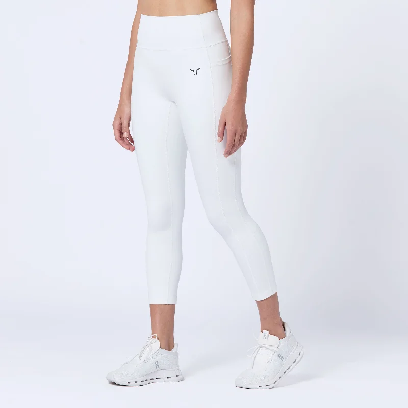 Essential ACT Double Layered Leggings 24" 2.0 - Pearl White Fashionable Full-Length Active Leggings Essential ACT Double Layered Leggings 24" 2.0 - Pearl White Fashionable Full-Length Active Leggings