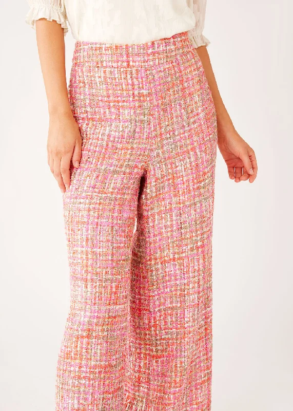 Carter Trouser Pink Multi Tweed Trousers Striped Patterned