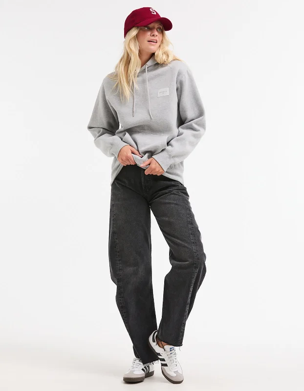 Lobby Hooded Pullover - Grey Ruffle Sleeve Feminine