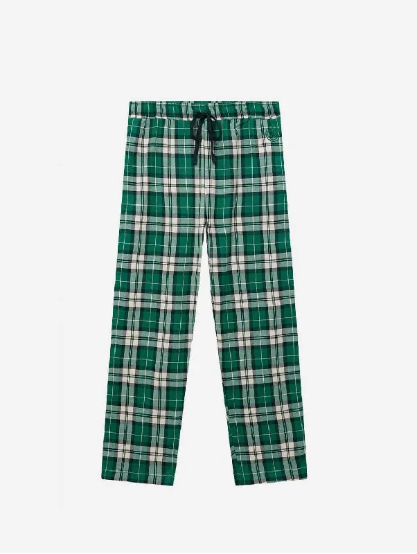 Jim Jam Men's Organic Cotton Pyjama Trousers | Green Trousers High Rise Slim Fit