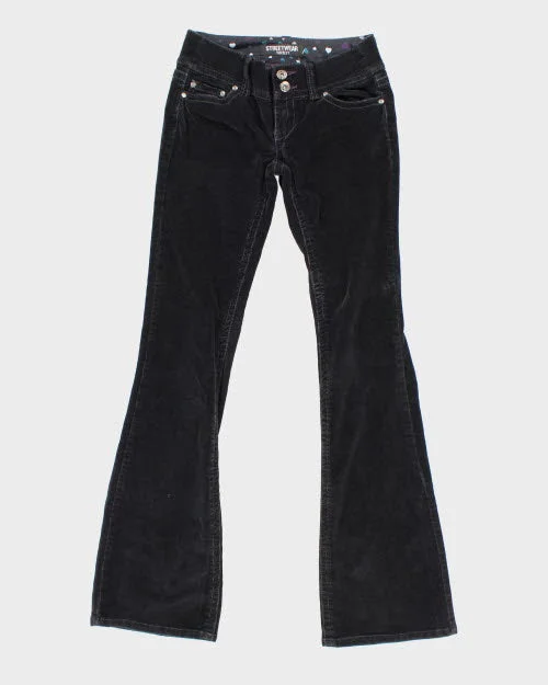 Y2k 00s Streetwear Society Cord Trousers - W28 L32 Trousers High Rise Slim Fit