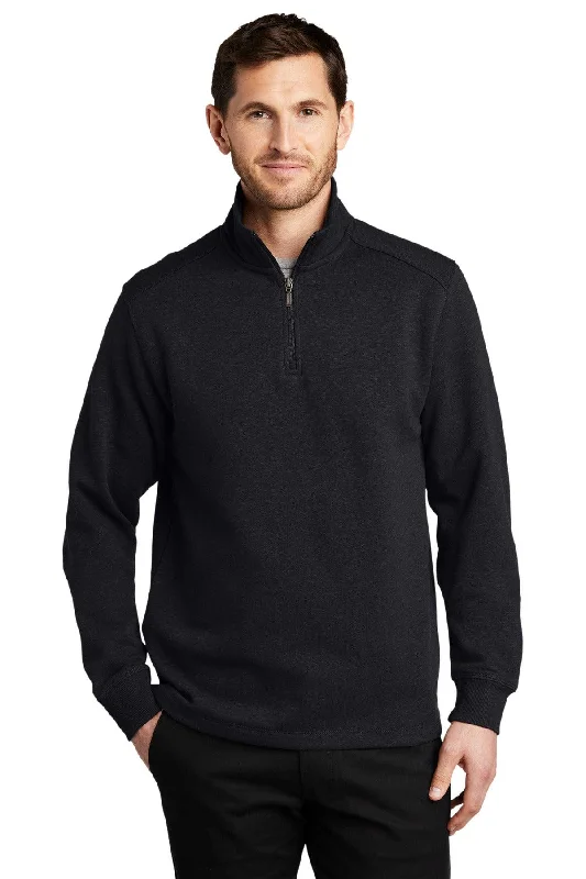 Port Authority Slub Fleece 1/4-Zip Pullover. F295 Boat Neck Sweater