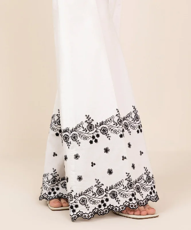 Embroidered Cotton Trousers Trousers Mesh Breathable