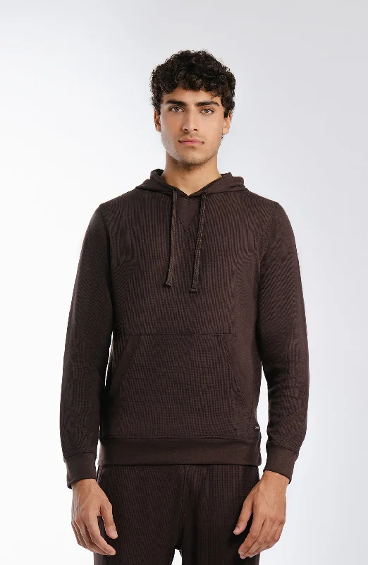 Waffle Pullover - dark Brown Honey Neck Pullover