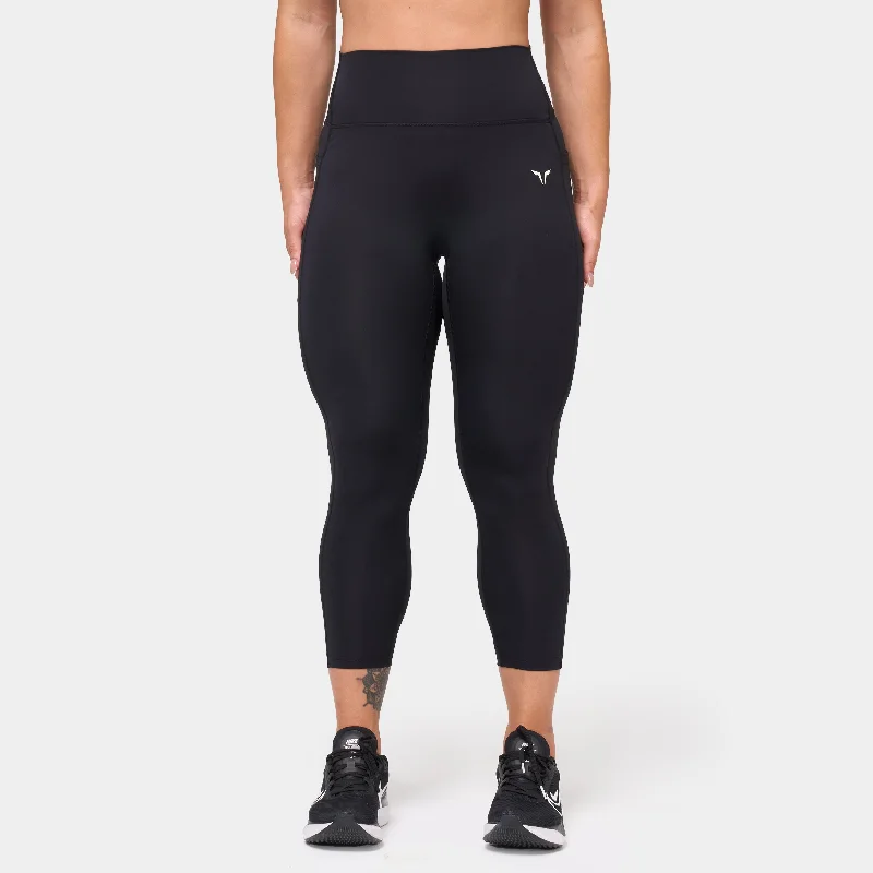Essential ACT Leggings 24" 2.0 - Black Cozy Textured Workout Leggings