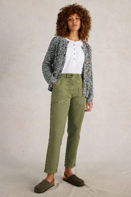 White Stuff Twister Khaki Green Trouser Trousers Evening Elegant