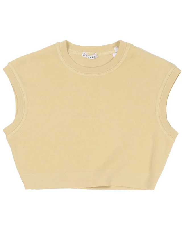 SS91 Yellow Crop Top Vest Iron Safe Non-Iron Wrinkle Free