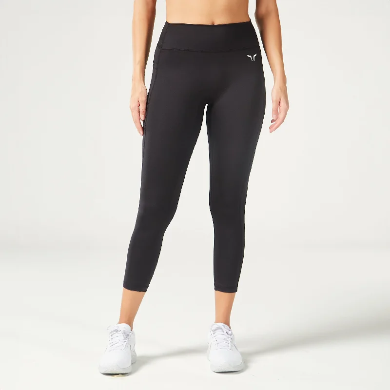 Essential Mid-Rise Leggings 24" - Black Fashionable Printed Leggings