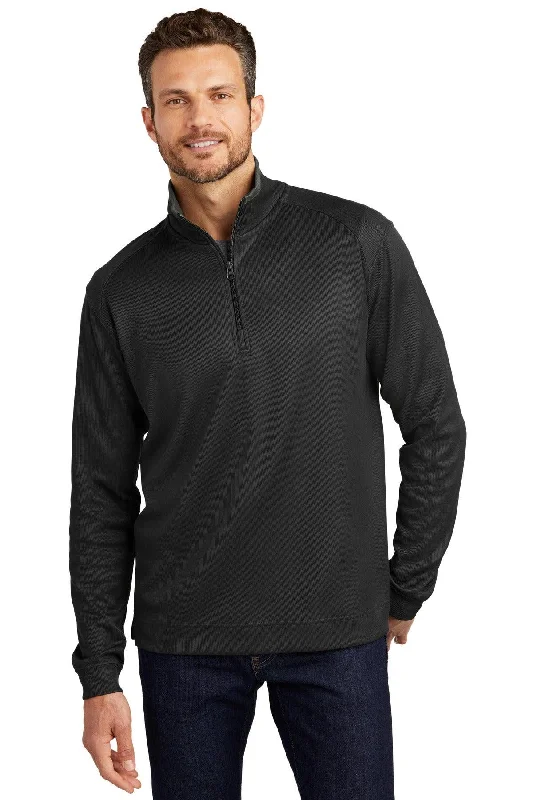 Port Authority Vertical Texture 1/4-Zip Pullover. K805 Wrist Length Sleeve