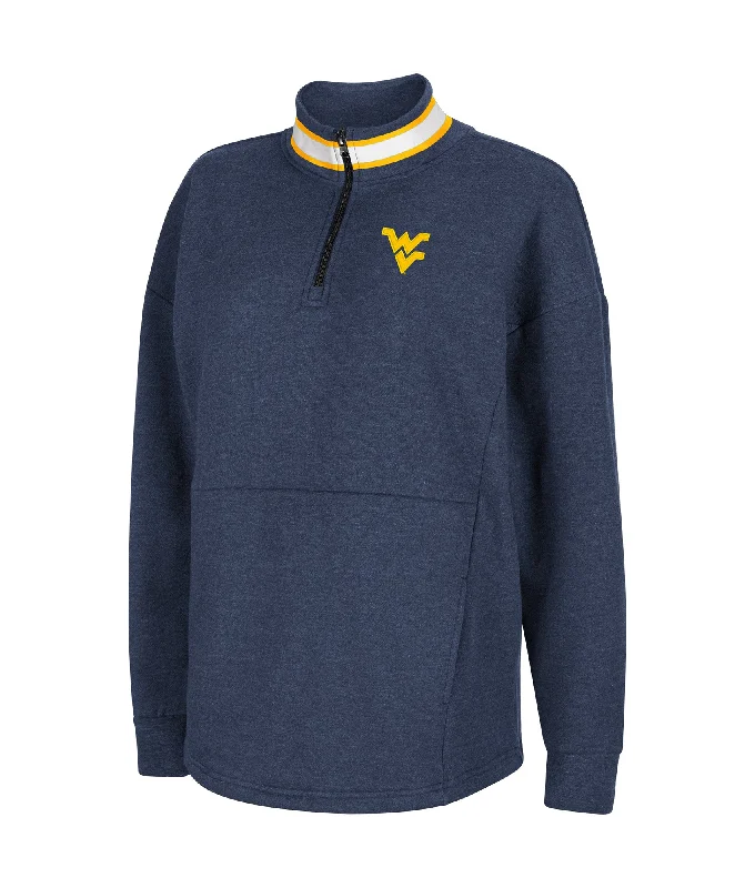 WVU Alice Quarter Zip Pullover Tight Sleeve Top