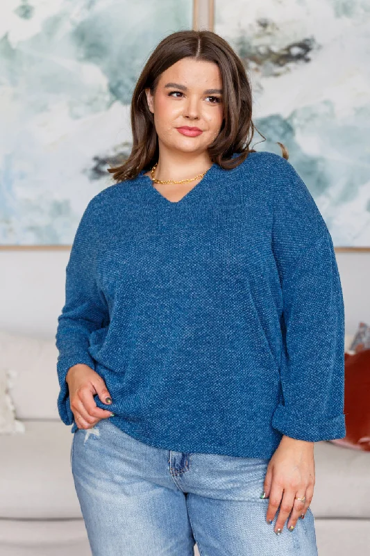 Hazel Blues® |  Best Foot Forward V-Neck Pullover Elbow Length Sleeve