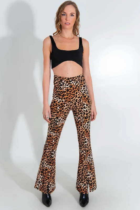 Legging animal print fit flare con aberturas Cozy Warmth Leggings