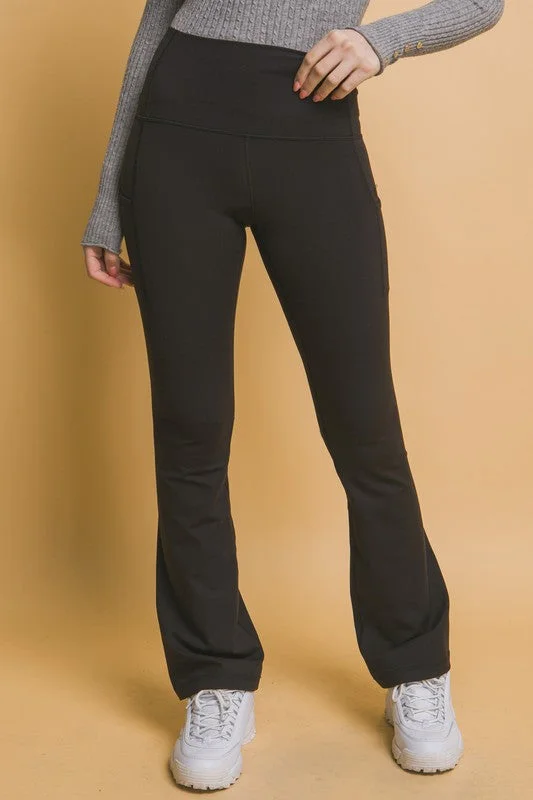 Hazel Blues® | Love Tree High Waist Flare Active Leggings with Side Pockets Comfortable Tummy Shaping Leggings Hazel Blues® | Love Tree High Waist Flare Active Leggings with Side Pockets Comfortable Tummy Shaping Leggings