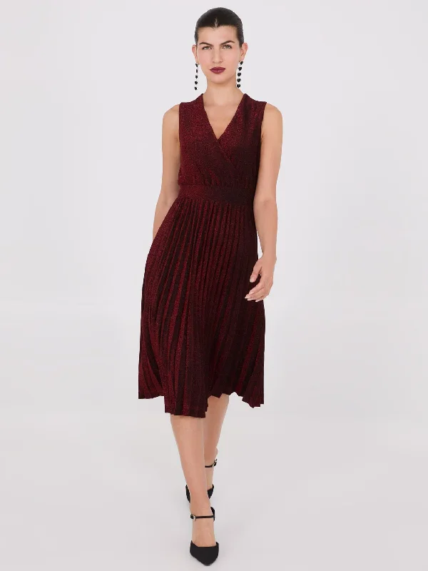 Midi Shimmer Fit & Flare Dress Stylish Satin Midi Dress