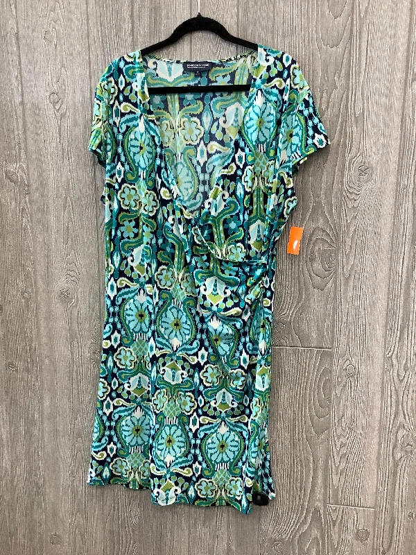 Blue Dress Casual Midi Jones New York, Size 3x Cozy Midi Dress with Pockets