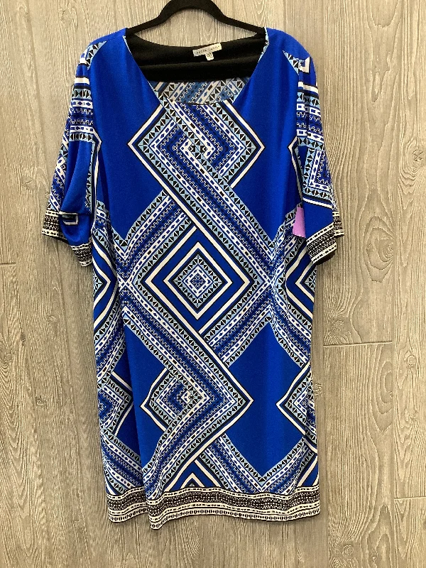 Blue Dress Casual Midi Sandra Darren, Size 3x Elegant Satin Slip Midi Dress