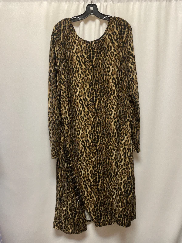 Dress Casual Midi By Ashley Stewart In Animal Print, Size: 4x Cozy T-shirt Midi Dress