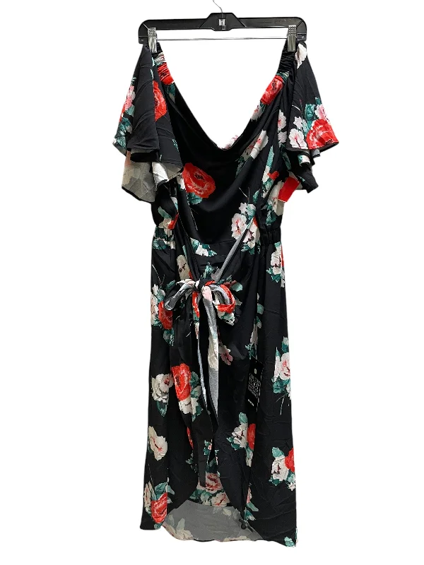 Dress Casual Midi By Avenue In Black, Size: 3x Stylish Button-Down Midi Dress