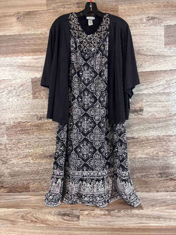Dress Casual Midi By Catherines In Black & White, Size: 3x Fashionable Fitted Midi Dress Dress Casual Midi By Catherines In Black & White, Size: 3x Fashionable Fitted Midi Dress