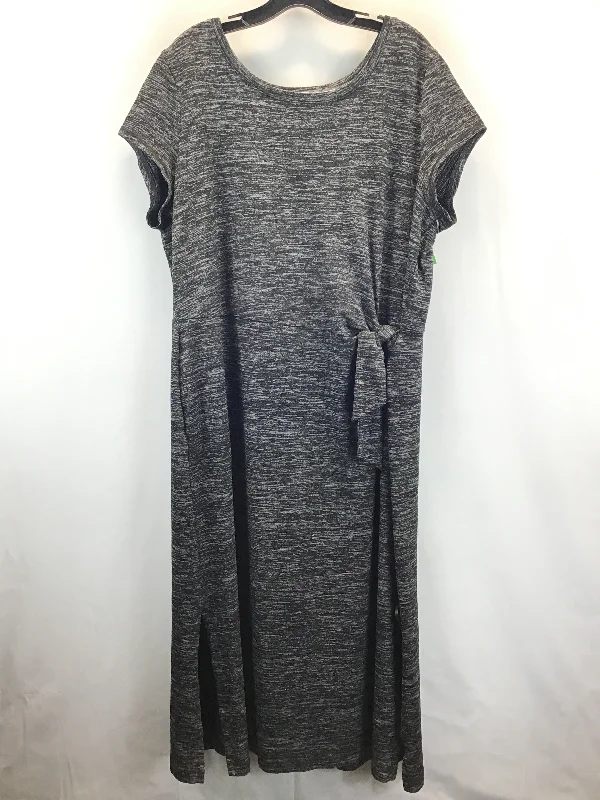 Dress Casual Midi By Cmc In Grey, Size: 2x Trendy Square Neck Midi Dress