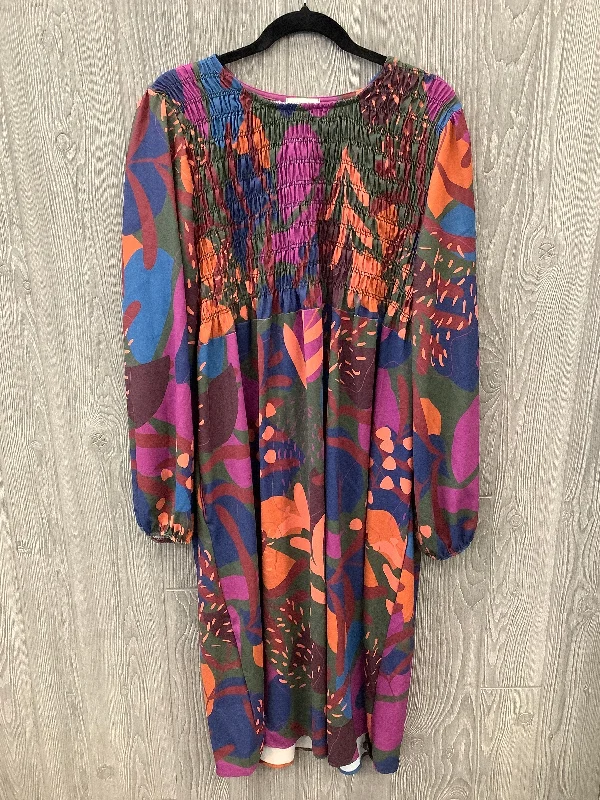 Dress Casual Midi By Cotton Bleu In Purple, Size: 2x Stylish Button-Up Midi Dress