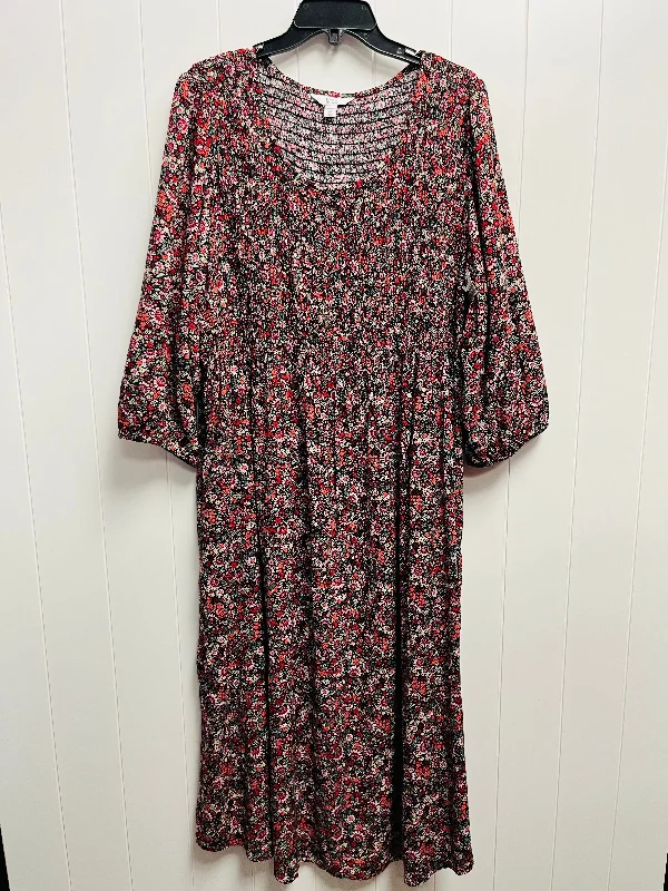 Dress Casual Midi By Croft And Barrow In Red, Size: 2x Fashionable High-Neck Midi Dress Dress Casual Midi By Croft And Barrow In Red, Size: 2x Fashionable High-Neck Midi Dress