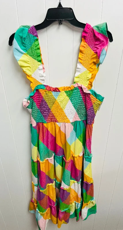 Dress Casual Midi By Crown And Ivy In Green & Orange, Size: 1x Cozy Midi Dress with Pockets Dress Casual Midi By Crown And Ivy In Green & Orange, Size: 1x Cozy Midi Dress with Pockets