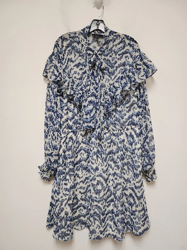 Dress Casual Midi By Eloquii In Blue & White, Size: 3x Cozy Ribbed Knit Midi Dress