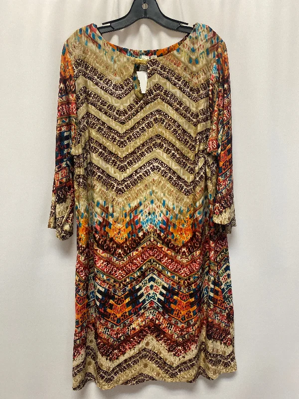 Dress Casual Midi By Emma And Michele In Brown, Size: 2x Cozy Wide Strap Midi Dress