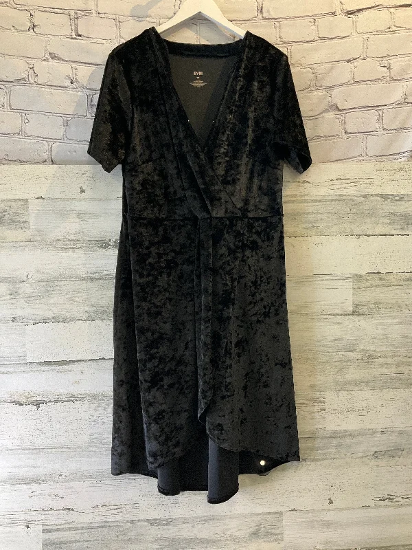 Dress Casual Midi By Evri In Black, Size: 1x Stylish Off-Shoulder Ruffle Dress