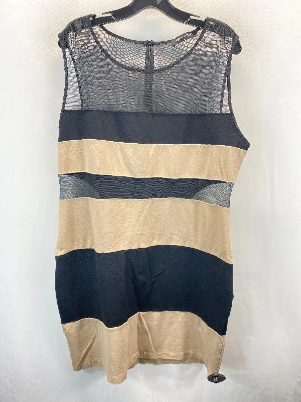 Dress Casual Midi By Fashion To Figure In Black & Tan, Size: 3x Trendy Smocked Detail Midi Dress Dress Casual Midi By Fashion To Figure In Black & Tan, Size: 3x Trendy Smocked Detail Midi Dress