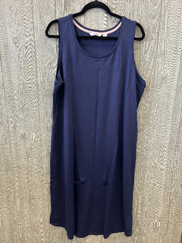 Dress Casual Midi By Isaac Mizrahi In Blue, Size: 1x Stylish Silk Midi Dress
