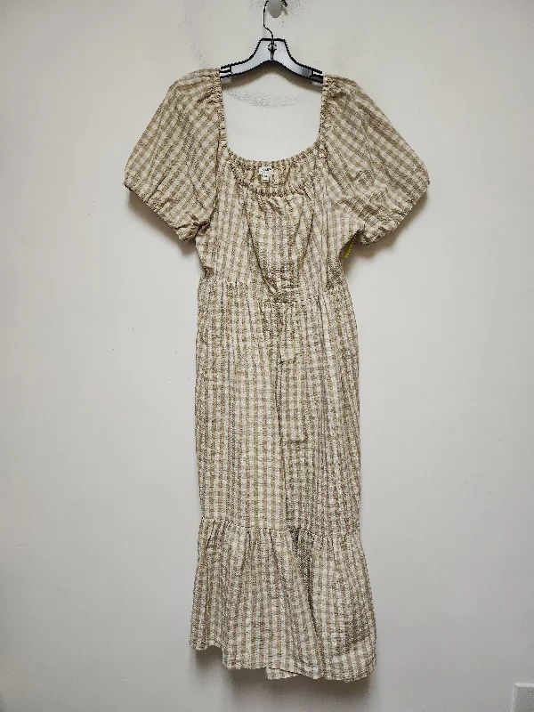 Dress Casual Midi By J. Crew In Plaid Pattern, Size: 2x Fashionable Off-Shoulder Dress Midi Dress Casual Midi By J. Crew In Plaid Pattern, Size: 2x Fashionable Off-Shoulder Dress Midi