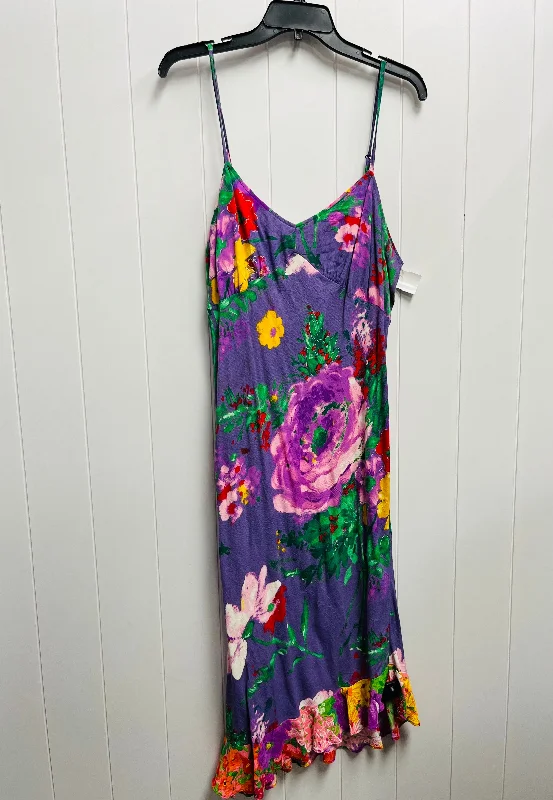 Dress Casual Midi By Jams world In Purple, Size: Xl Comfortable Short Sleeve Midi Dress Dress Casual Midi By Jams world In Purple, Size: Xl Comfortable Short Sleeve Midi Dress