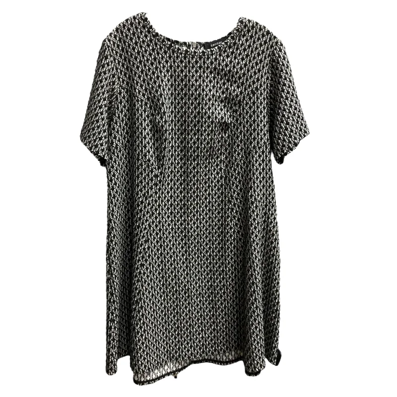Dress Casual Midi By Karen Kane In Black & White, Size: 1x Trendy Square Neck Midi Dress Dress Casual Midi By Karen Kane In Black & White, Size: 1x Trendy Square Neck Midi Dress