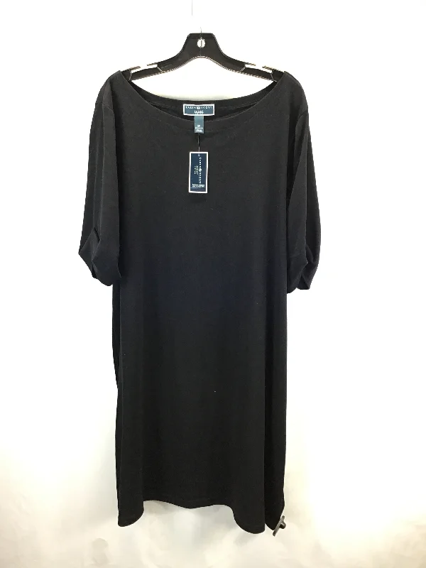 Dress Casual Midi By Karen Scott In Black, Size: 2x Fashionable Pleated Midi Dress
