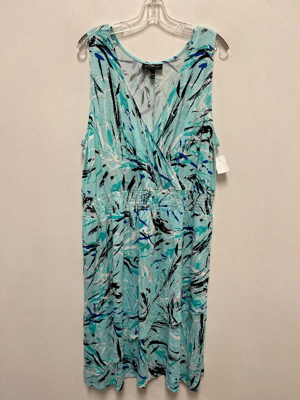 Dress Casual Midi By Lane Bryant In Blue, Size: 2x Elegant Pleated Detail Midi Dress Dress Casual Midi By Lane Bryant In Blue, Size: 2x Elegant Pleated Detail Midi Dress