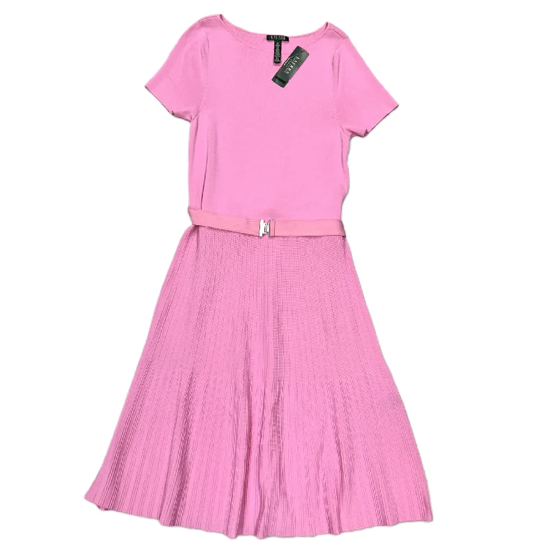 Dress Casual Midi By Lauren By Ralph Lauren In Pink, Size: 2x Trendy Smocked Detail Midi Dress Dress Casual Midi By Lauren By Ralph Lauren In Pink, Size: 2x Trendy Smocked Detail Midi Dress