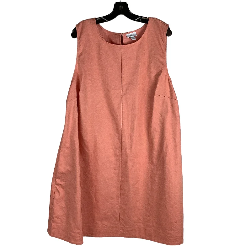 Dress Casual Midi By Liz Claiborne In Pink, Size: 3x Comfortable Fit-and-Flare Midi Dress Dress Casual Midi By Liz Claiborne In Pink, Size: 3x Comfortable Fit-and-Flare Midi Dress