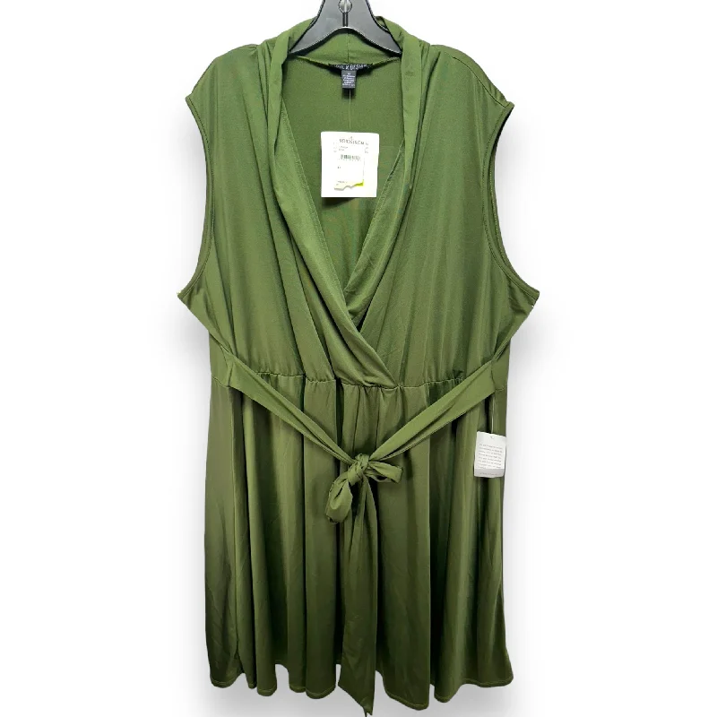 Dress Casual Midi By Love By Design In Green, Size: 4x Trendy Fit-and-Flare Midi Dress Dress Casual Midi By Love By Design In Green, Size: 4x Trendy Fit-and-Flare Midi Dress