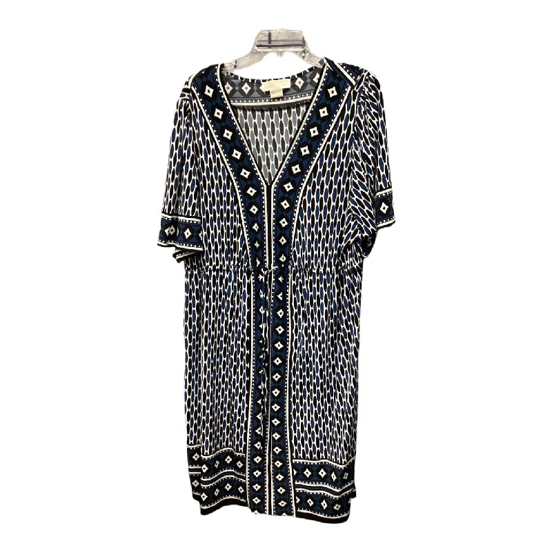 Dress Casual Midi By Michael By Michael Kors In Blue, Size: 2x Stylish Silk Midi Dress Dress Casual Midi By Michael By Michael Kors In Blue, Size: 2x Stylish Silk Midi Dress