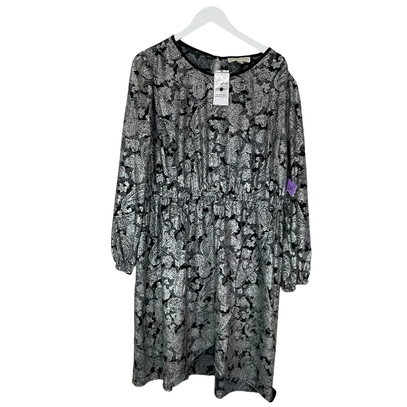 Dress Casual Midi By Michael By Michael Kors In Grey, Size: 2x Fashionable A-Line Midi Dress Dress Casual Midi By Michael By Michael Kors In Grey, Size: 2x Fashionable A-Line Midi Dress