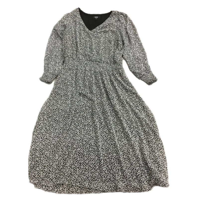 Dress Casual Midi By Msk In Black & White, Size: 1x Trendy Off-Shoulder Ruffle Midi Dress Dress Casual Midi By Msk In Black & White, Size: 1x Trendy Off-Shoulder Ruffle Midi Dress