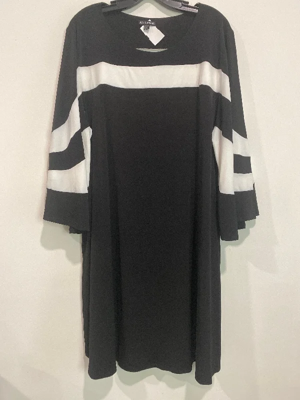 Dress Casual Midi By Nina Leonard In Black & White, Size: 2x Cozy Spaghetti Strap Midi Dress Dress Casual Midi By Nina Leonard In Black & White, Size: 2x Cozy Spaghetti Strap Midi Dress